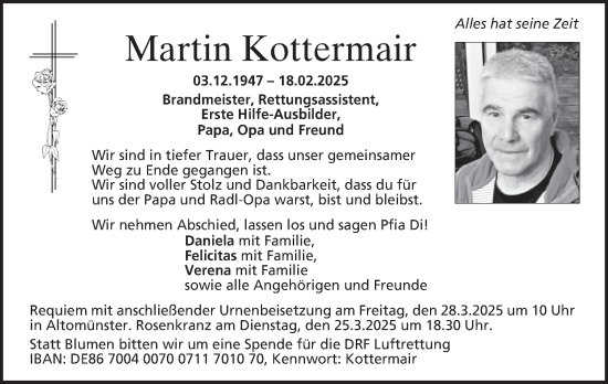 Traueranzeige von Martin Kottermair von merkurtz
