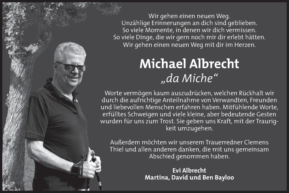  Traueranzeige für Michael Albrecht vom 08.03.2025 aus merkurtz