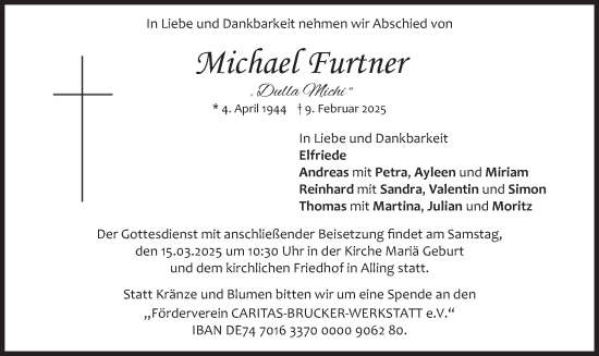 Traueranzeige von Michael Furtner von merkurtz