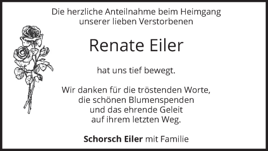 Traueranzeige von Renate Eiler von merkurtz