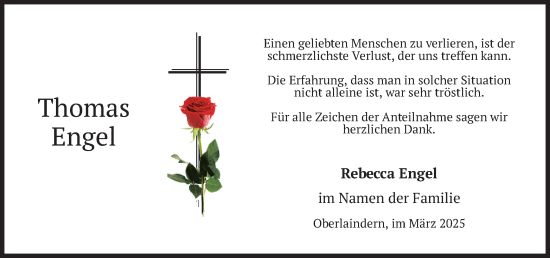 Traueranzeige von Thomas Engel von merkurtz