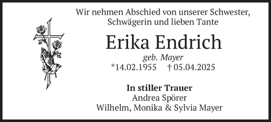 Traueranzeige von Erika Endrich von merkurtz