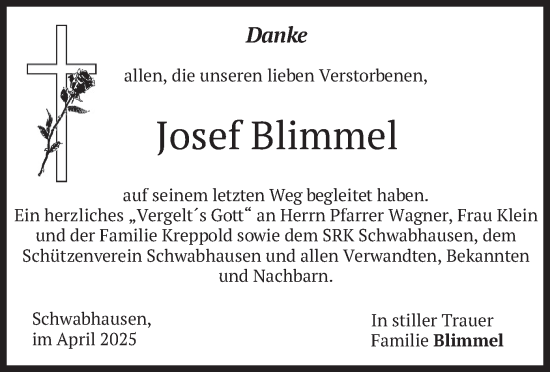 Traueranzeige von Josef Blimmel von merkurtz