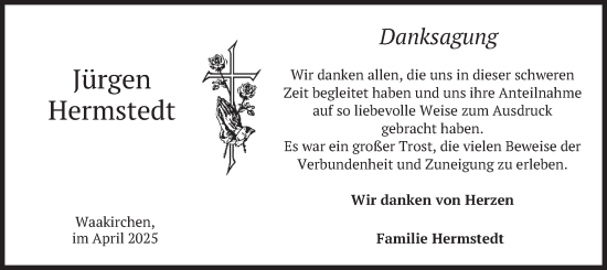Traueranzeige von Jürgen Hermstedt von merkurtz