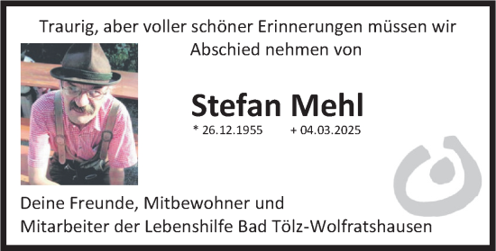 Traueranzeige von Stefan Mehl von merkurtz