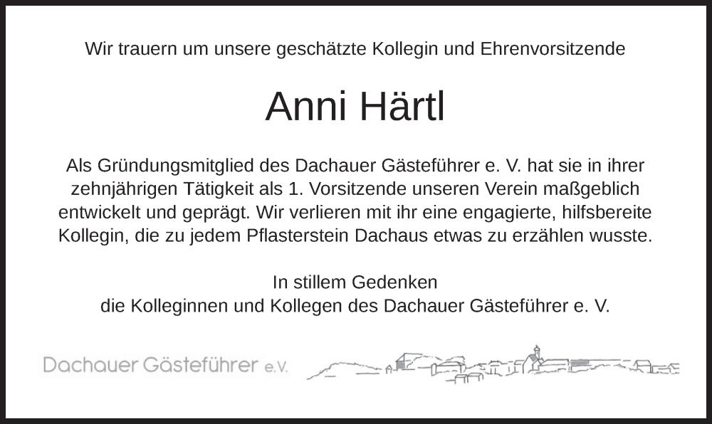  Traueranzeige für Anni Härtl vom 03.05.2025 aus merkurtz