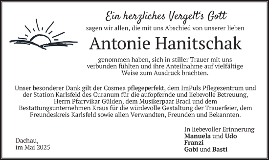 Traueranzeige von Antonie Hanitschak von merkurtz