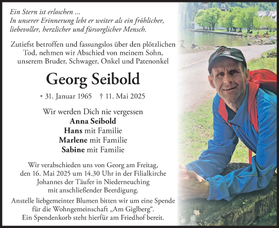 Traueranzeige von Georg Seibold von merkurtz