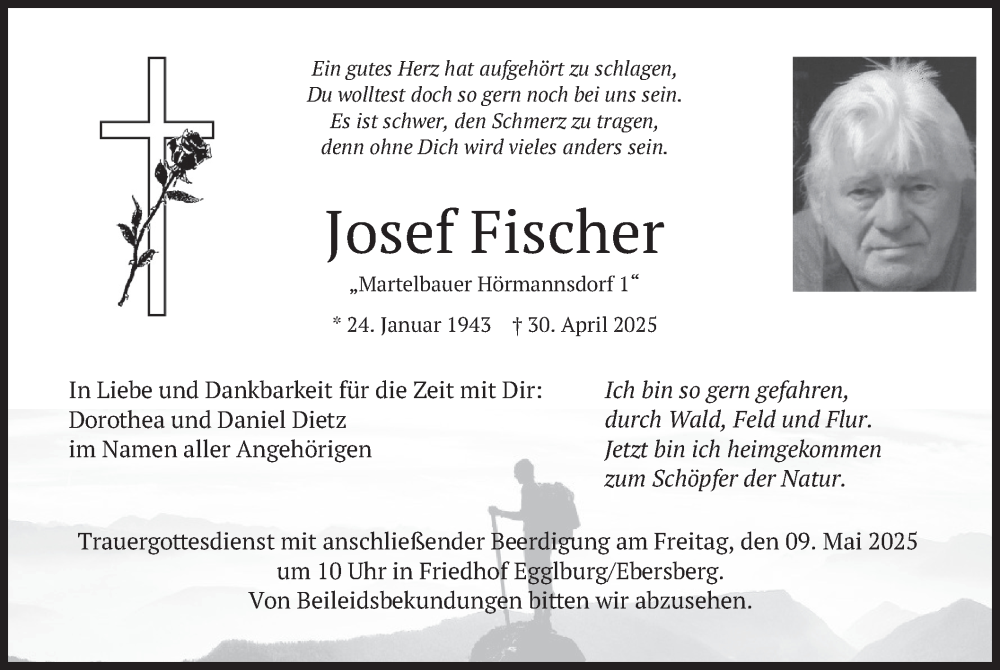  Traueranzeige für Josef Fischer vom 06.05.2025 aus merkurtz