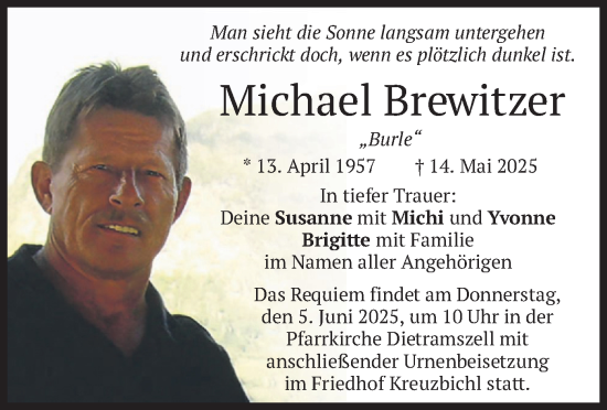 Traueranzeige von Michael Brewitzer von merkurtz
