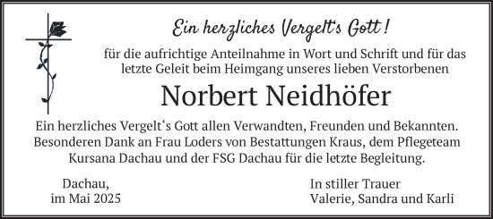 Traueranzeige von Norbert Neidhöfer von merkurtz