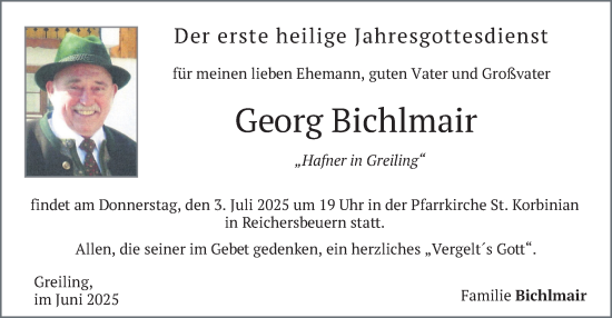 Traueranzeige von Georg Bichlmair von merkurtz