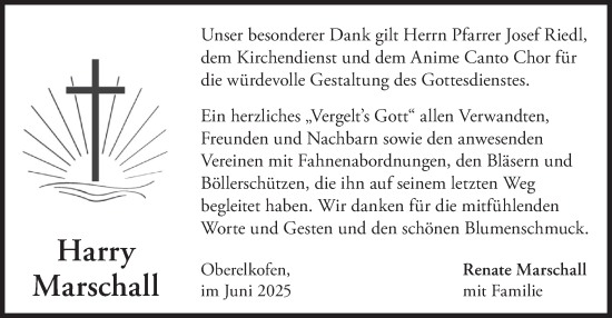 Traueranzeige von Harry Marschall von merkurtz
