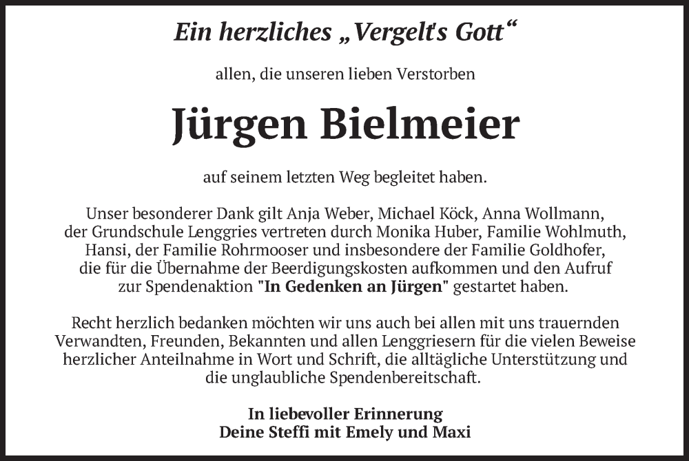  Traueranzeige für Jürgen Bielmeier vom 28.06.2025 aus merkurtz