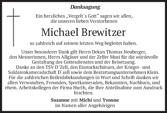 Traueranzeige von Michael Brewitzer von merkurtz