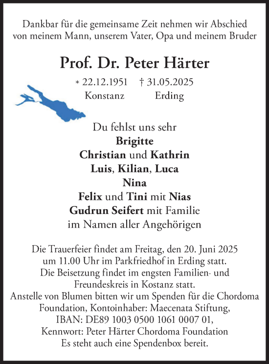 Traueranzeige von Peter Härter von merkurtz
