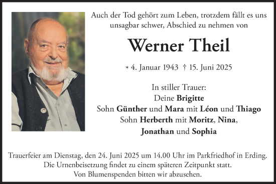 Traueranzeige von Werner Theil von merkurtz