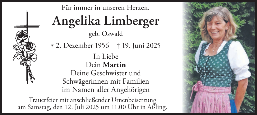  Traueranzeige für Angelika Limberger vom 05.07.2025 aus merkurtz