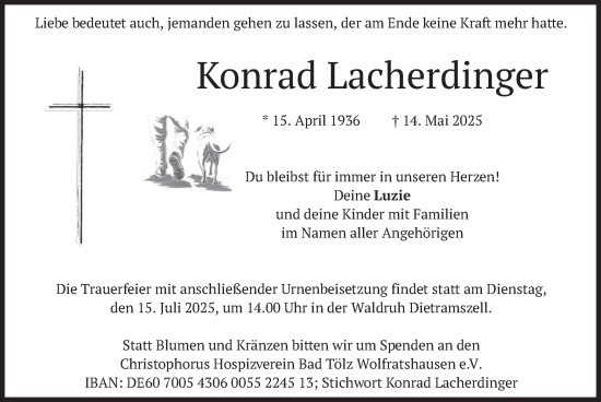 Traueranzeige von Konrad Lacherdinger von merkurtz
