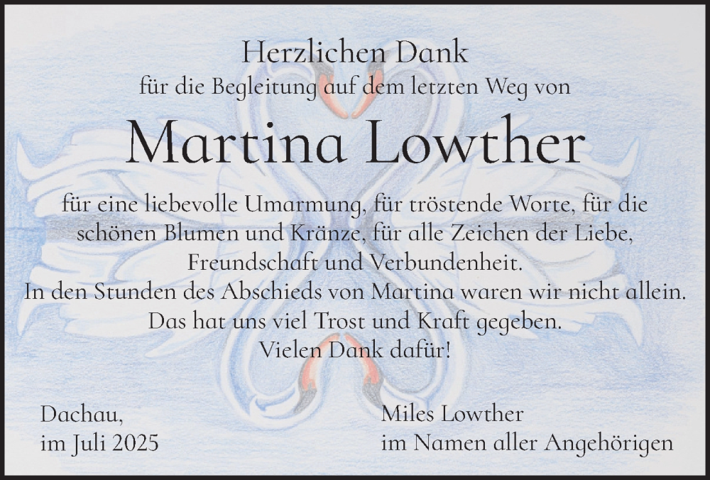  Traueranzeige für Martina Lowther vom 19.07.2025 aus merkurtz