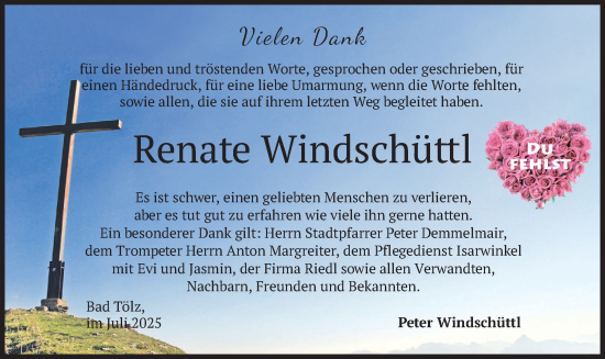Traueranzeige von Renate Windschüttl von merkurtz