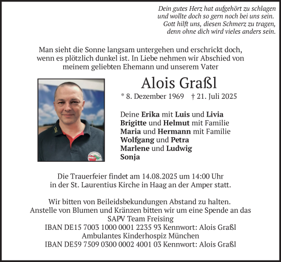 Traueranzeige von Alois Graßl von merkurtz