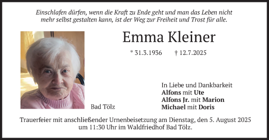 Traueranzeige von Emma Kleiner von merkurtz