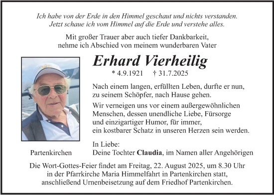 Traueranzeige von Erhard Vierheilig von merkurtz
