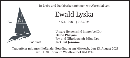 Traueranzeige von Ewald Lyska von merkurtz