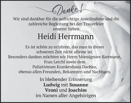 Traueranzeige von Heidi Herrmann von merkurtz