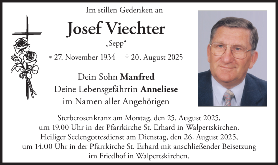 Traueranzeige von Josef Viechter von merkurtz
