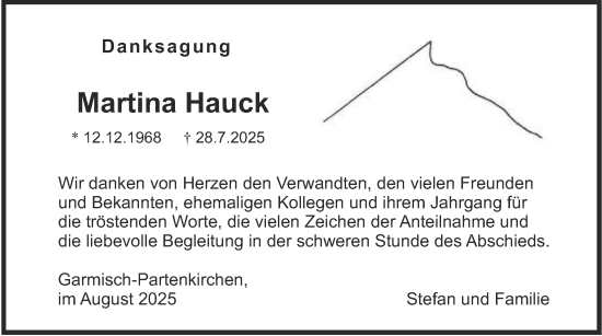 Traueranzeige von Martina Hauck von merkurtz