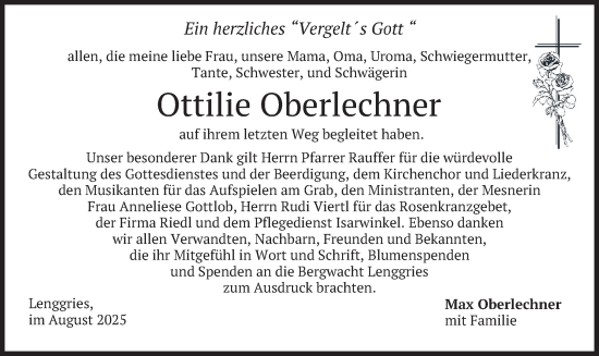 Traueranzeige von Ottilie Oberlechner von merkurtz