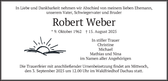 Traueranzeige von Robert Weber von merkurtz