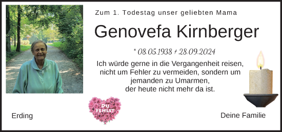 Traueranzeige von Genovefa Kirnberger von merkurtz