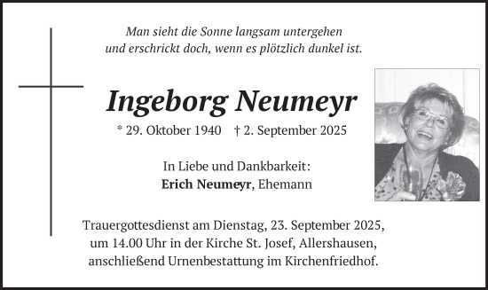 Traueranzeige von Ingeborg Neumeyr von merkurtz