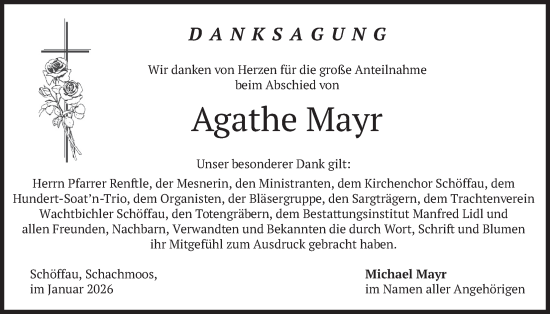 Traueranzeige von Agathe Mayr von merkurtz