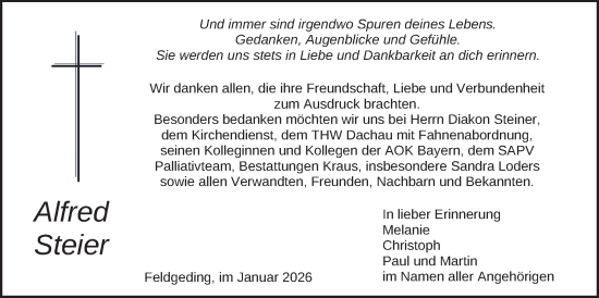 Traueranzeige von Alfred Steier von merkurtz
