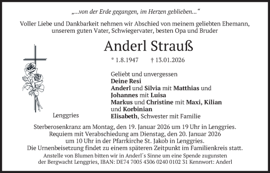 Traueranzeige von Anderl Strauß von merkurtz
