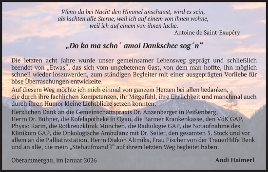 Traueranzeige von Andi Haimerl von merkurtz