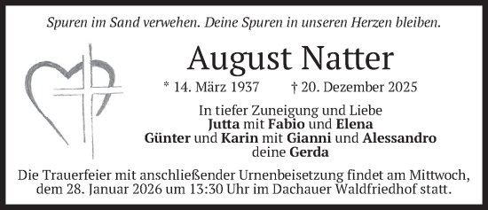Traueranzeige von August Natter von merkurtz