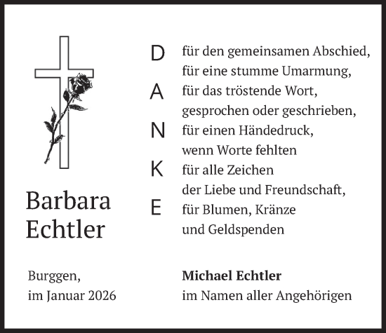 Traueranzeige von Barbara Echtler von merkurtz