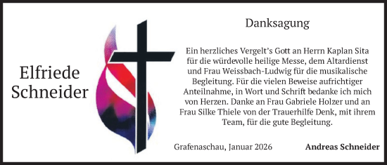 Traueranzeige von Elfriede Schneider von merkurtz