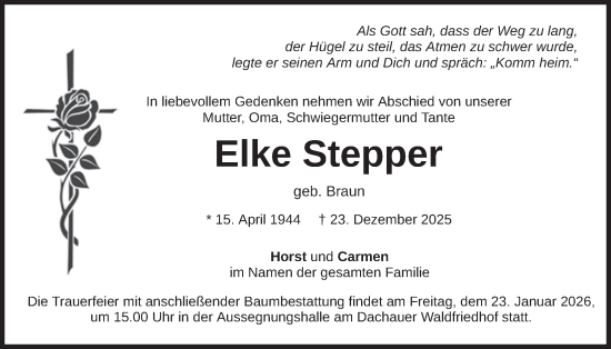 Traueranzeige von Elke Stepper von merkurtz