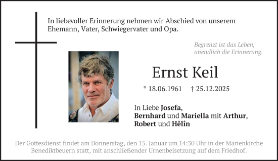 Traueranzeige von Ernst Keil von merkurtz