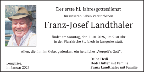 Traueranzeige von Franz-Josef Landthaler von merkurtz