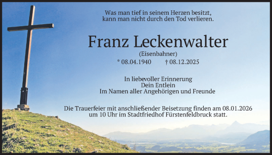 Traueranzeige von Franz Leckenwalter von merkurtz