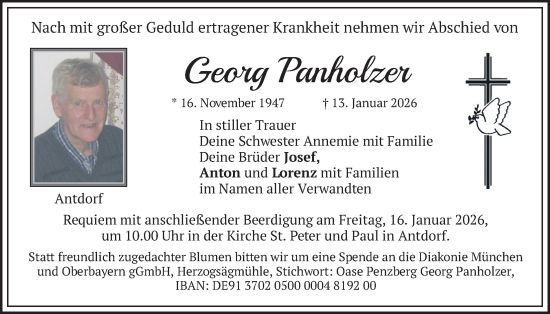 Traueranzeige von Georg Panholzer von merkurtz