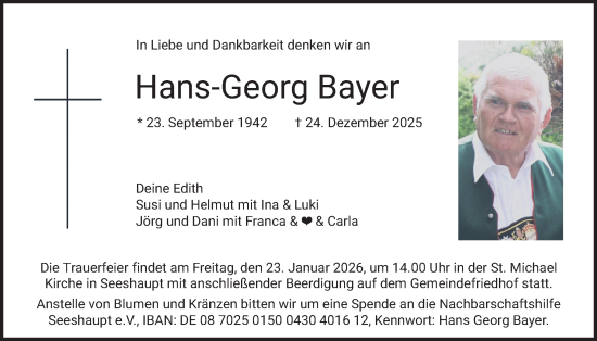Traueranzeige von Hans-Georg Bayer von merkurtz
