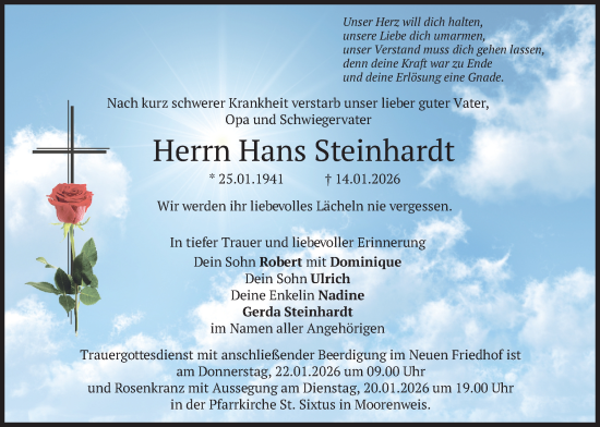 Traueranzeige von Hans Steinhardt von merkurtz